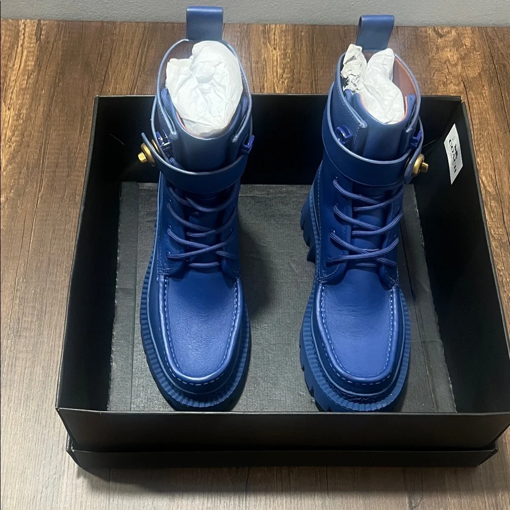 Men's Blue Leather Boots
